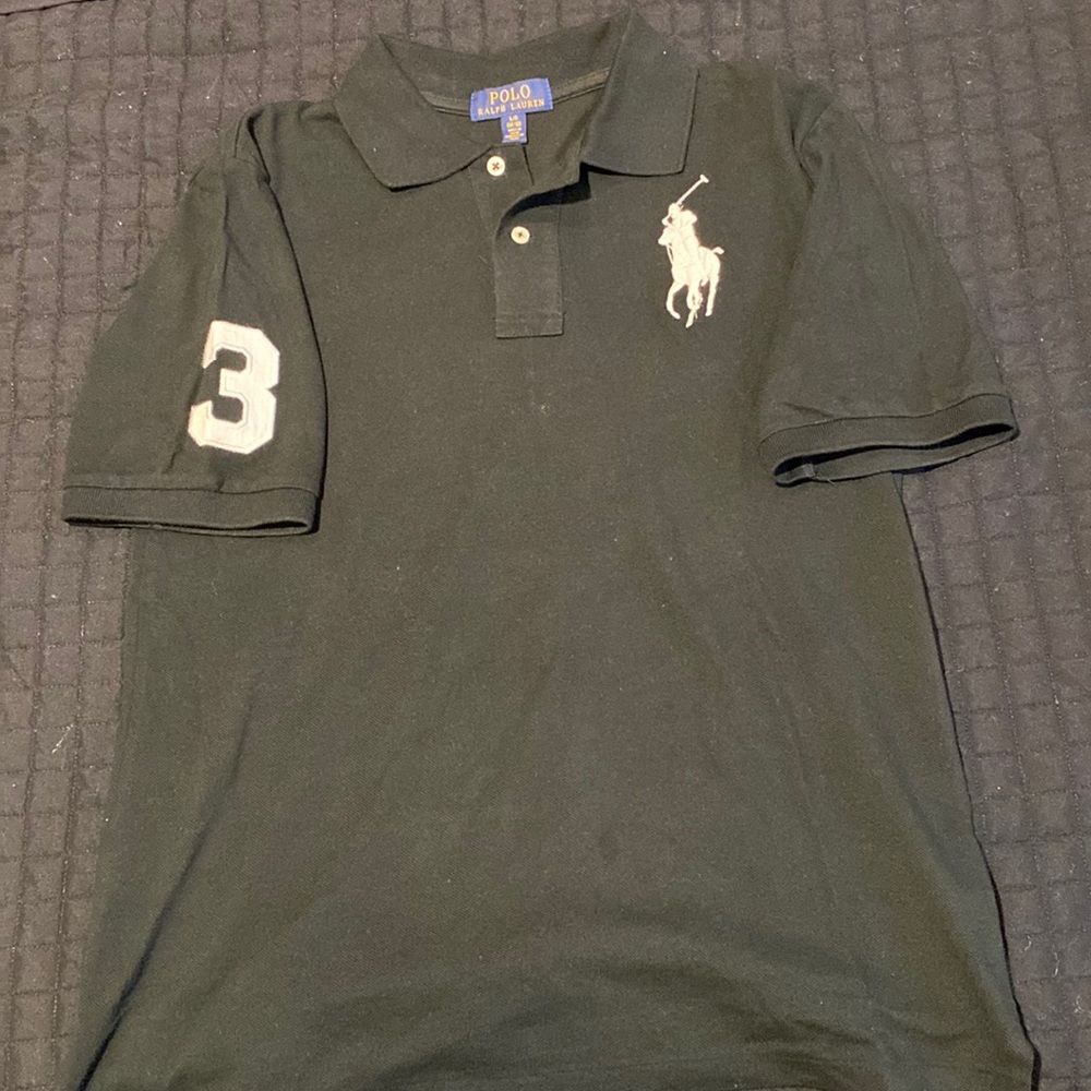 Black Polo Collard Shirt. Boys Large